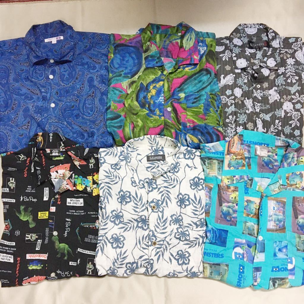 ★メンズ 柄シャツ 半袖シャツ サイズいろいろ 古着屋購入好きにもおすすめ 奇抜柄 セット まとめ売り拍卖