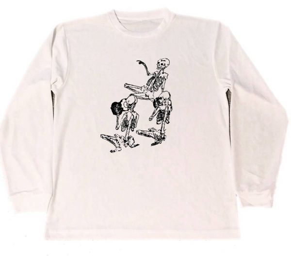 歌川国芳 髑髏 ドライ Tシャツ 名画 絵画 妖怪 ドクロ グッズ KUNIYOSHI UKIYOE ロング ロンT 長袖拍卖