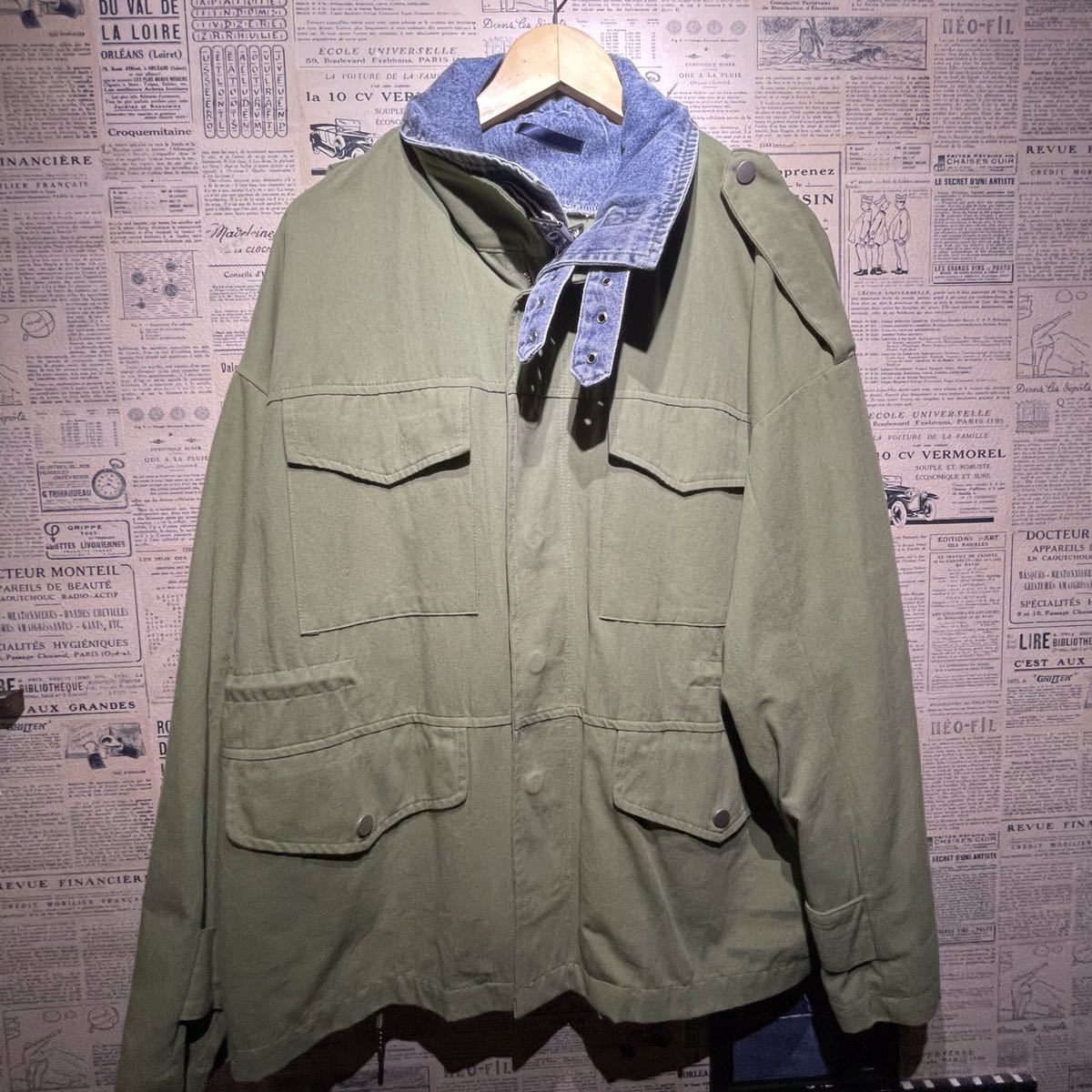 切替えデニムミリタリージャケット ビンテージ ジャケット size F M-65 フライトジャケット拍卖