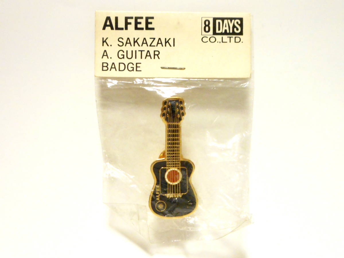 THE ALFEE アルフィー 坂崎幸之助 アコースティックギター ピンバッジ ピンズ 当時物 高見沢俊彦 桜井賢拍卖