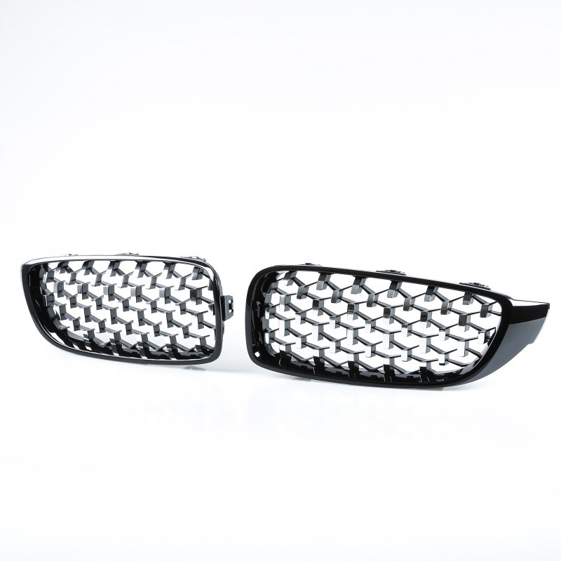 BMW用 4シリーズ F33 F32 F36 F82 M4 F80 M3用 ブラック×クロームメッキ ダイヤモンドスラット フロントグリル拍卖
