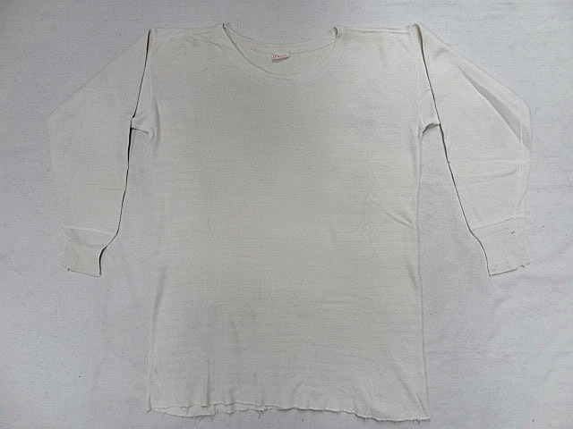 Q ビンテージ スペシャル BRENT ブレント 50S ボーダー 織 白 ホワイト 無地 コットン アンダーウェアー シャツ ロンT カットソー リブ 色拍卖