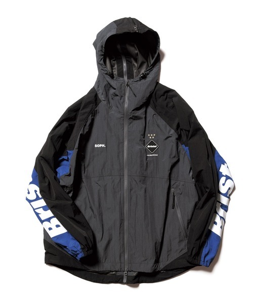 ☆新品 FCRB f.c real bristol エフシーレアルブリストル SOPHNETソフネット ウインドジャケットフードジップアップコート Sグレーネイビー拍卖