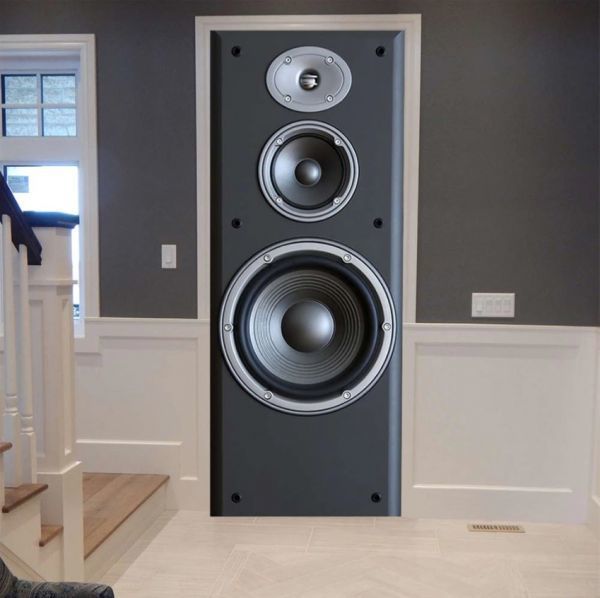 A1931 ドア 扉 ステッカー シール 剥がしやすい 防水 ビニール 壁紙 リフォーム ウォール 店 スピーカー 音楽 カフェ バー 77*200cm【129拍卖