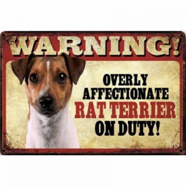 A797 メタル サイン ブリキ 看板 金属 プレート 店 注意 警告 危険 防犯 動物 ペット 猛 犬 番犬 ラット テリア【3172】拍卖