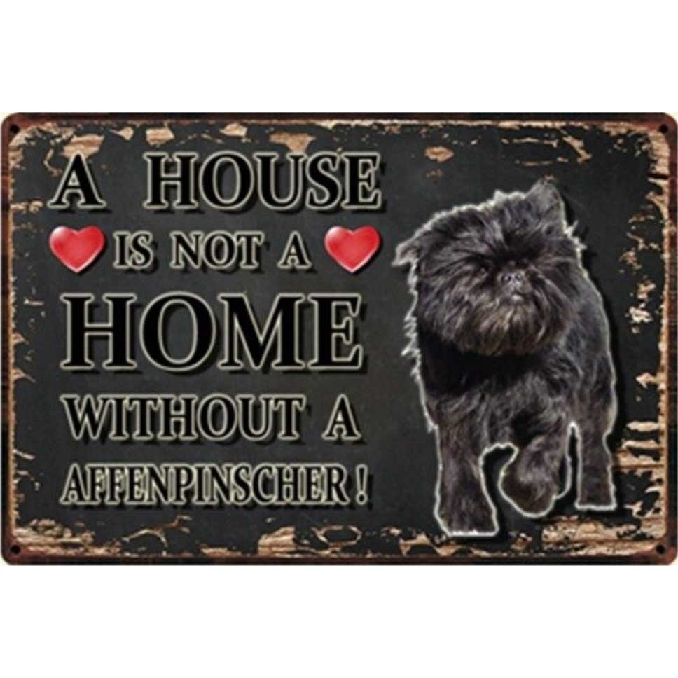 A3341 メタル サイン ブリキ 看板 金属 製 プレート アート パネル 注意 警告 動物 ペット 犬 アーフェン ピンシャー【3087拍卖