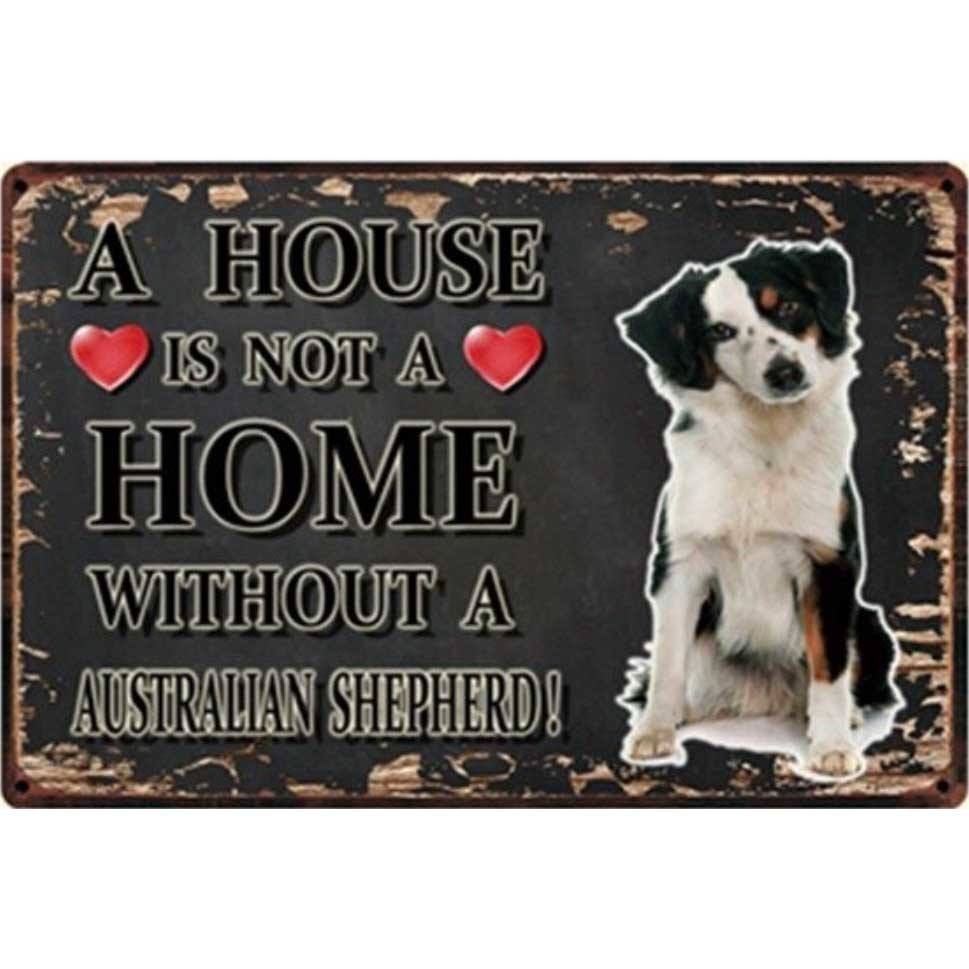 A3346 メタル サイン ブリキ 看板 金属 プレート パネル 店 注意 警告 動物 ペット 犬 オーストラリアン シェパード【3092】拍卖