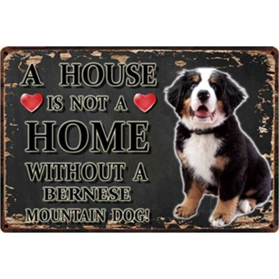 A3367 メタル サイン ブリキ 看板 金属 プレート パネル 店 注意 警告 動物 ペット 犬 バーニーズ マウンテン ドッグ【3140拍卖