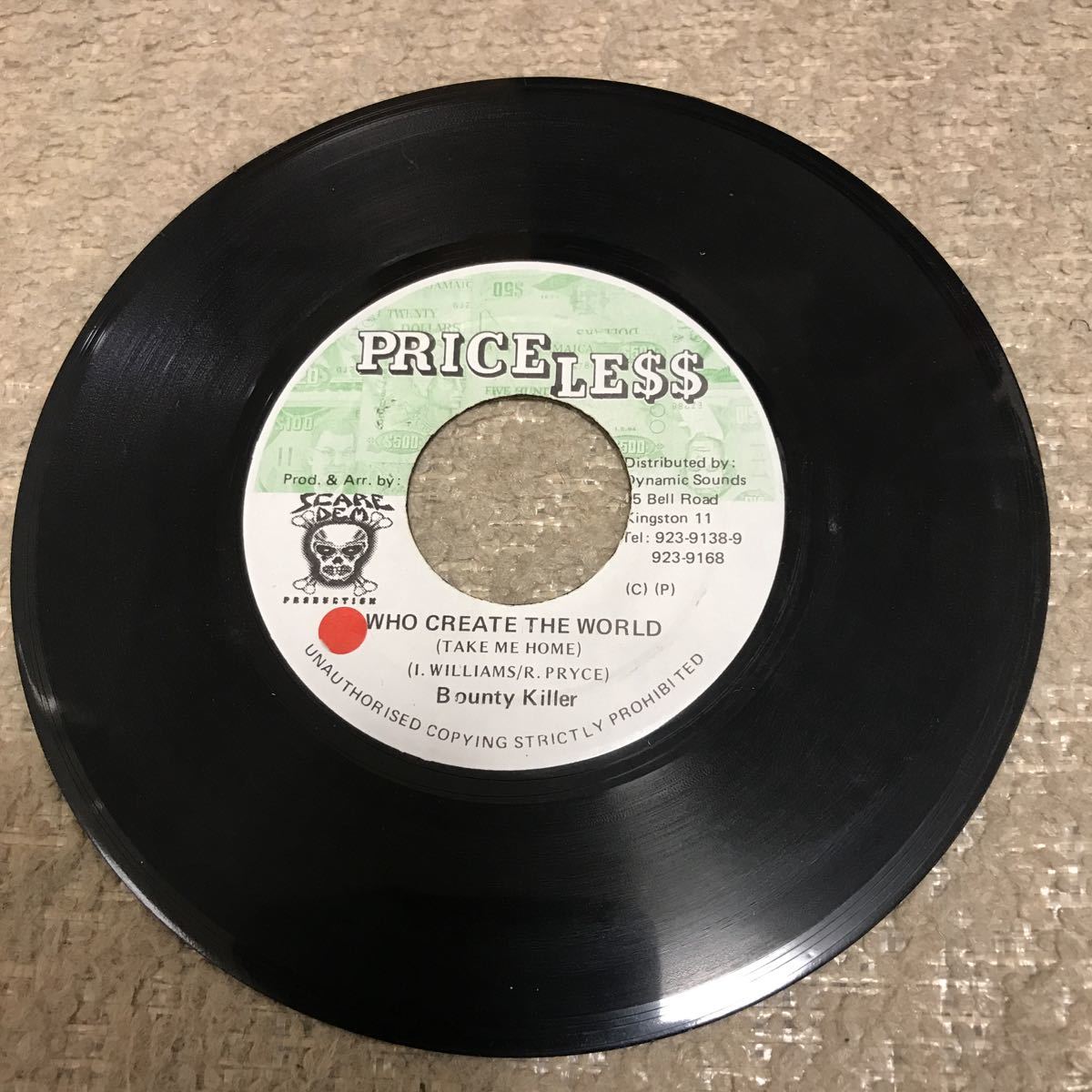 レゲエ レコード 7インチ Bounty killer / WHO CREATE WORLD DRUM SONG riddim 試聴あり!!拍卖