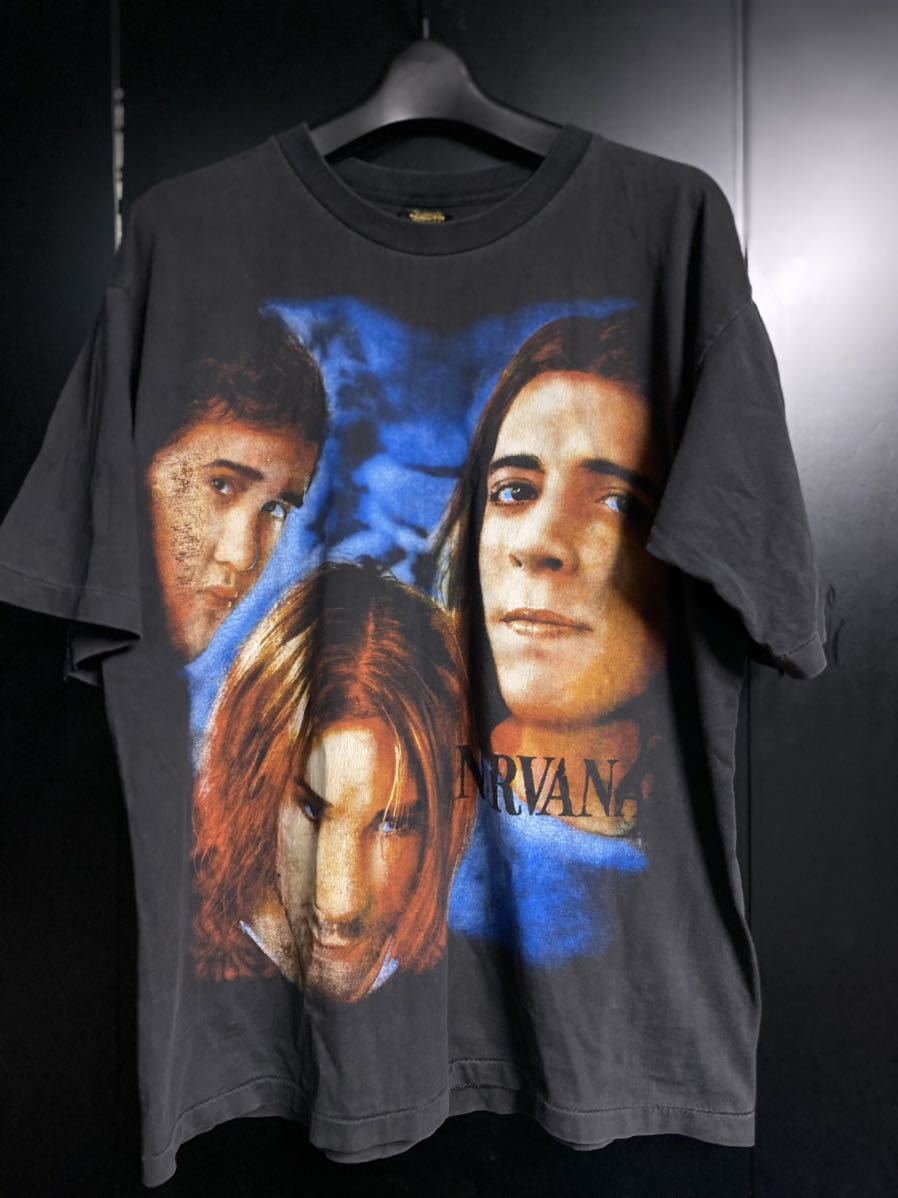 激レア NIRVANA Tシャツ ヴィンテージ ブラック カートコバーン ニルヴァーナ バンドTシャツ USA製 シングルステッチ拍卖
