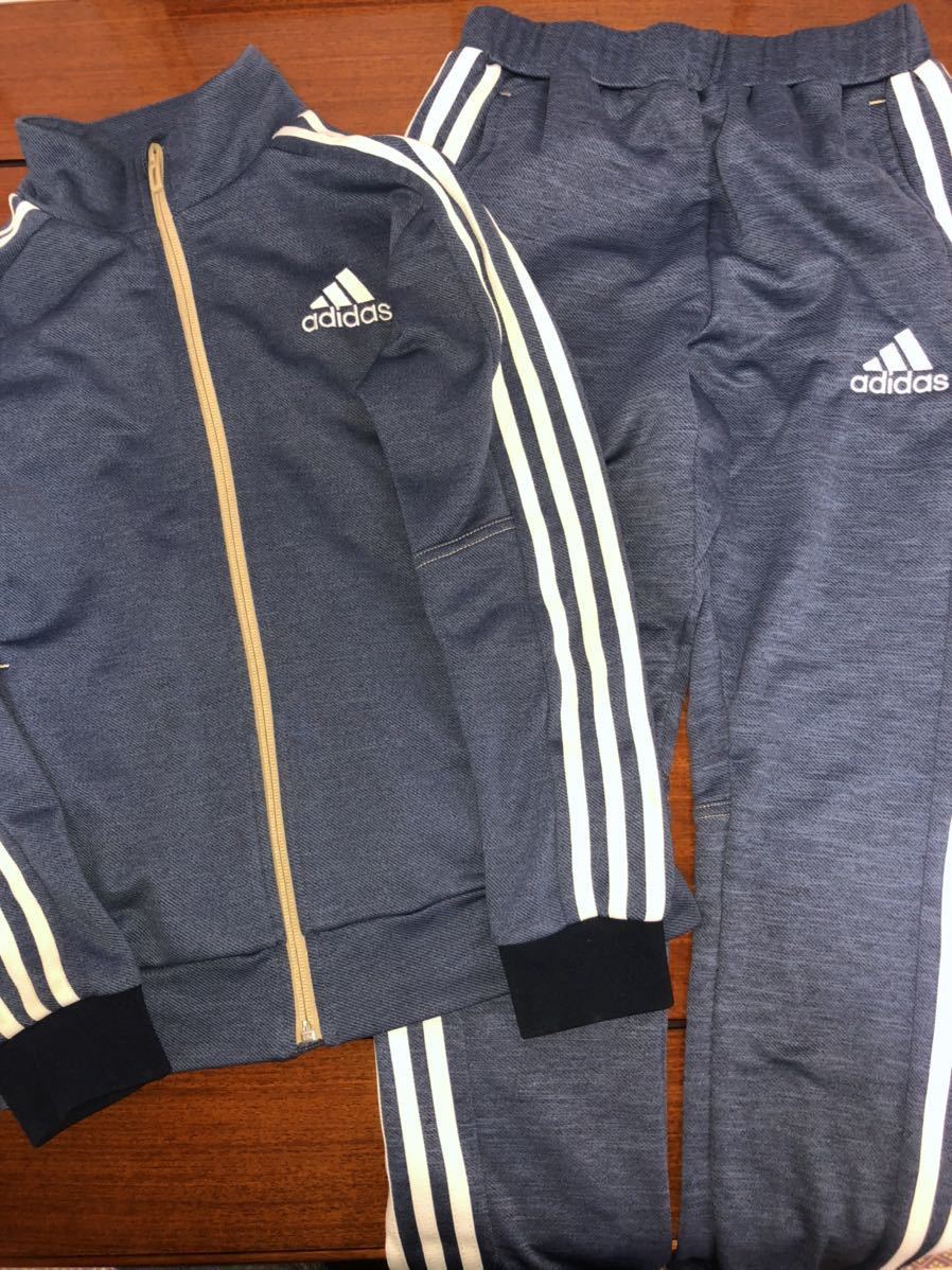 【adidas/アディダス】 ジャージ上下 トレーニングウェア ジュニア サイズ140㎝相当 2枚セット 中古拍卖