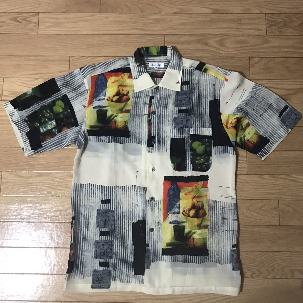 CAPITANO キャピターノ 80S 総柄シャツ 半袖 ヴィンテージ サイズM 新品拍卖