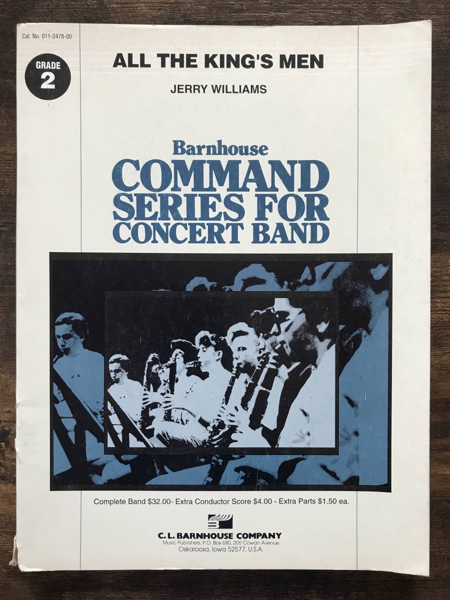送料無料/吹奏楽楽譜/ジェリー・ウィリアムズ:オール・ザ・キングズ・メン/試聴&スコア閲覧可/グレード2拍卖