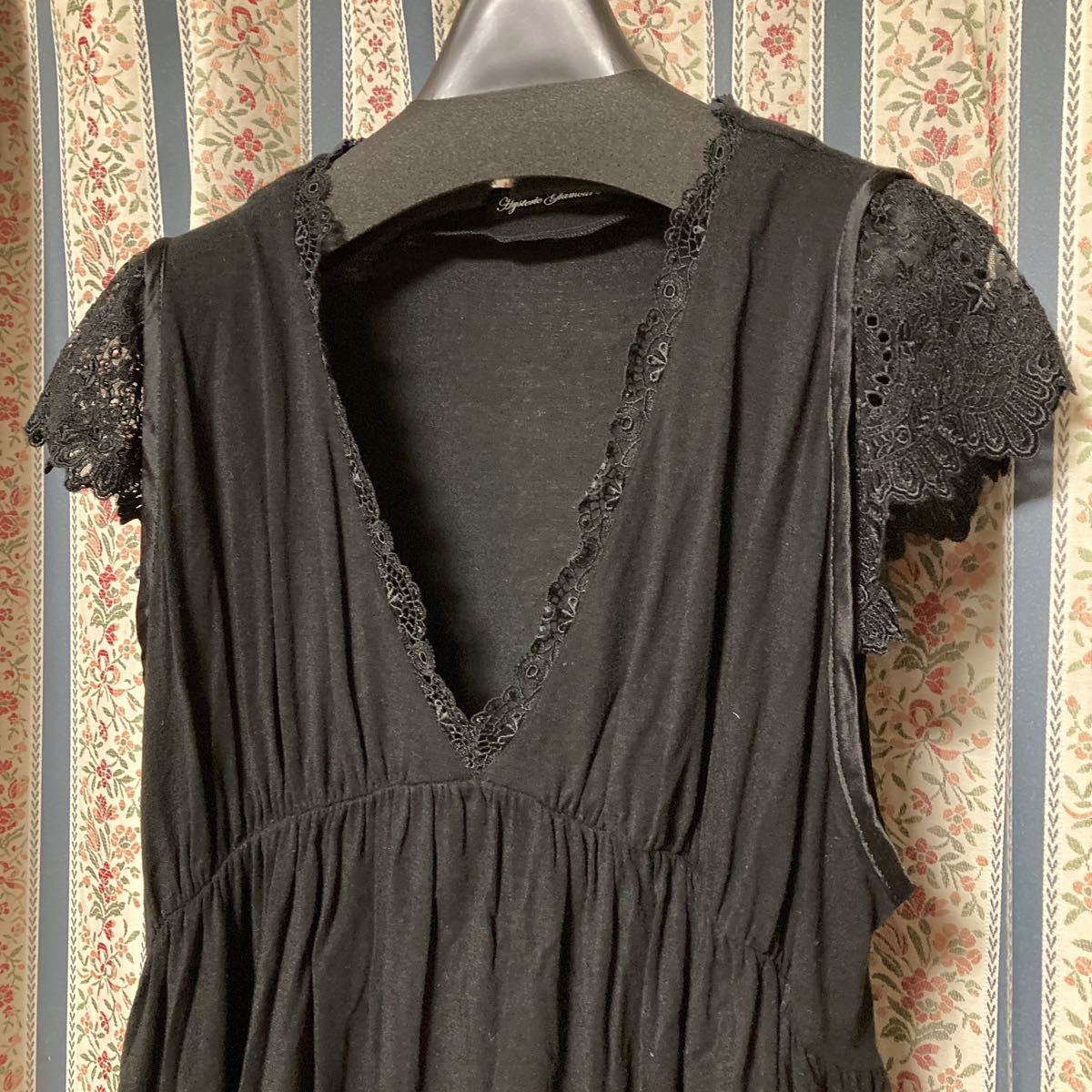 ヒステリックグラマー レース×モダールカットソー 半袖 ドレスTシャツ トップス拍卖