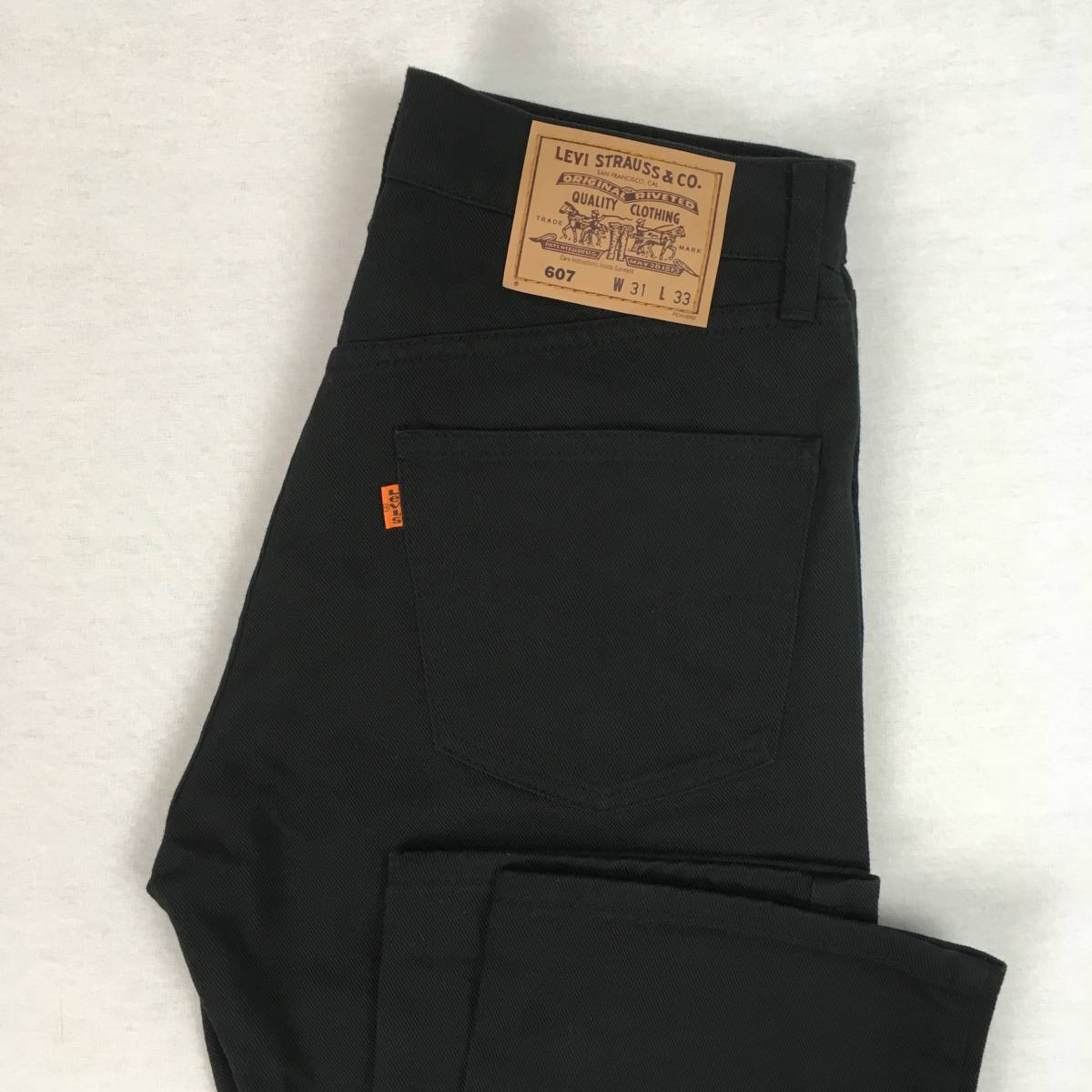 【美品】Levi's リーバイス 607 607-36 日本製 01年 ストレート パンツ W31 L33 ブラック オレンジタブ拍卖