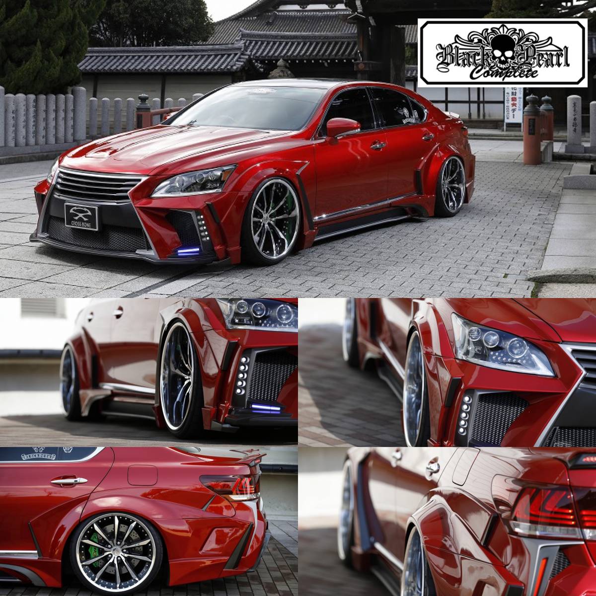 40LS 後期 オーバーフェンダー ワイドフェンダー LS460 LS600h/L LEXUS USF/UVF4# FRセット ブラックパール 新品 未塗装品拍卖