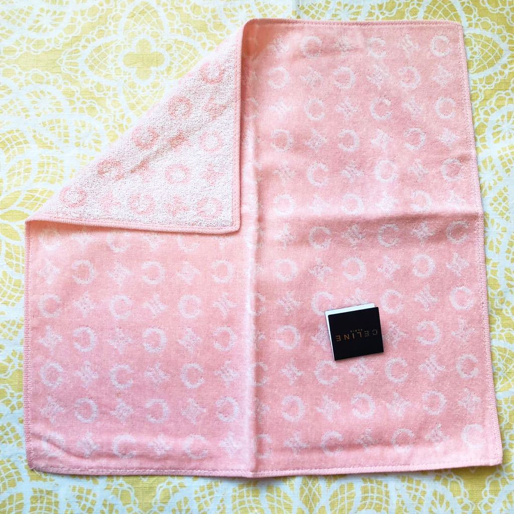 【人気柄】新品/CELINE/タオルハンカチ/正規品/綿100%/未使用/即決あり/匿名発送/レディース/女性用/セリーヌ/ピンク/celine/タグ付き拍卖