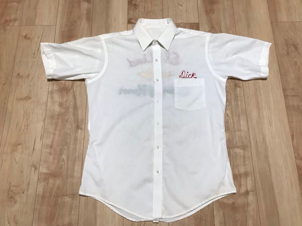 ビンテージ USA製 チェーンステッチ 半袖シャツ 半袖ワイシャツ ワークシャツ拍卖