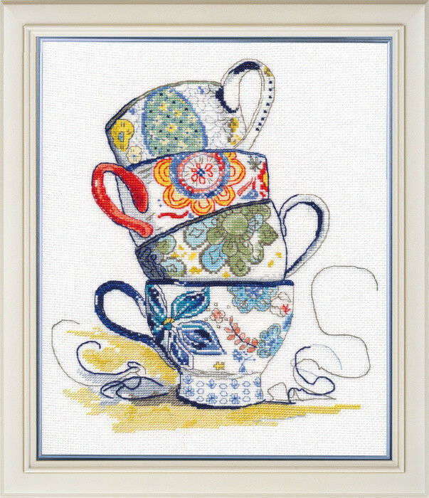 ★OVEN クロスステッチキット 1034 ~ - "Tea Collection" ティー・コレクション カップいろいろ♪拍卖