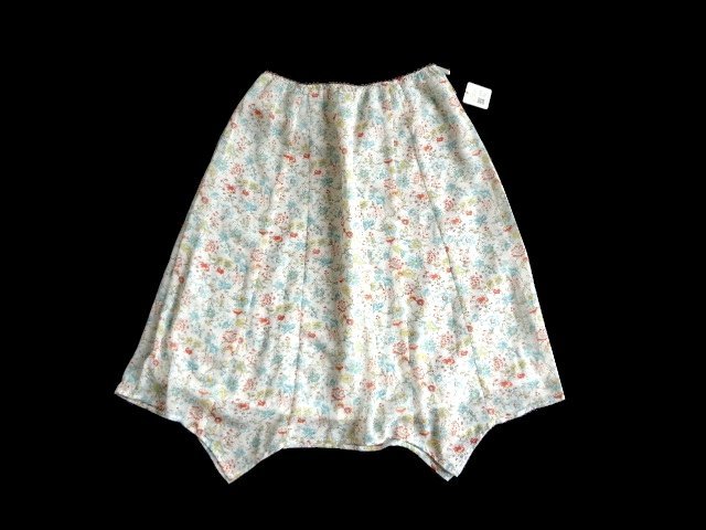 新品 フェリシモ felissimo 花柄 シフォン ヘム スカート ボタニカル 64 M 膝丈拍卖