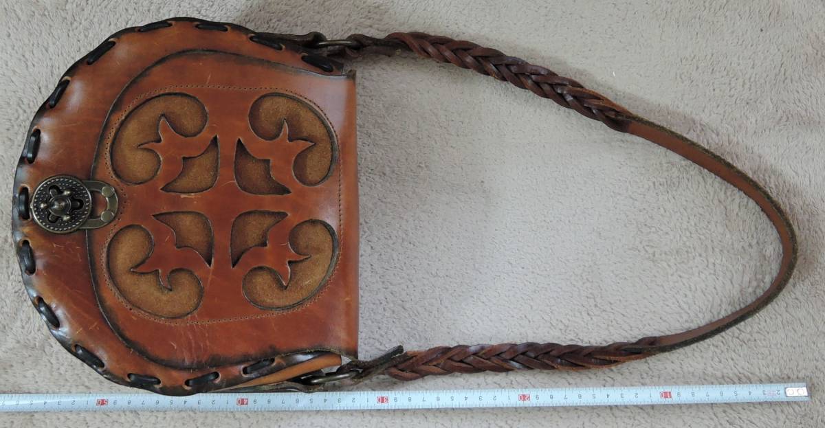 ☆000■本革製 革厚さ:4mm ショルダー・バッグ■拍卖