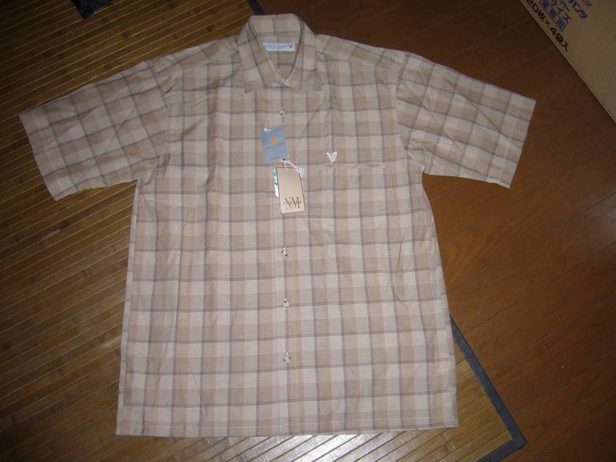 608-43♂:新品旧作 LYLE&SCOTT ライル&スコット 半袖シャツ レギュラーカラー サイズ.M 色.茶 ㈱サンマルカ拍卖