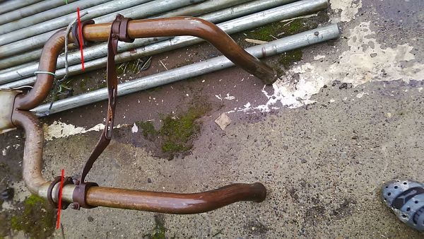 ■ベンツ W126 560SEL フロントパイプ 左右 中古 部品取りあり フロント エキゾースト マニホールド 触媒温度センサー サイレンサー ■拍卖