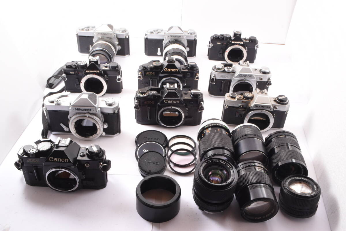 フィルムカメラ まとめ canon nikon olympus 等 ジャンク ae-1 om-2 om-10 260730-1拍卖