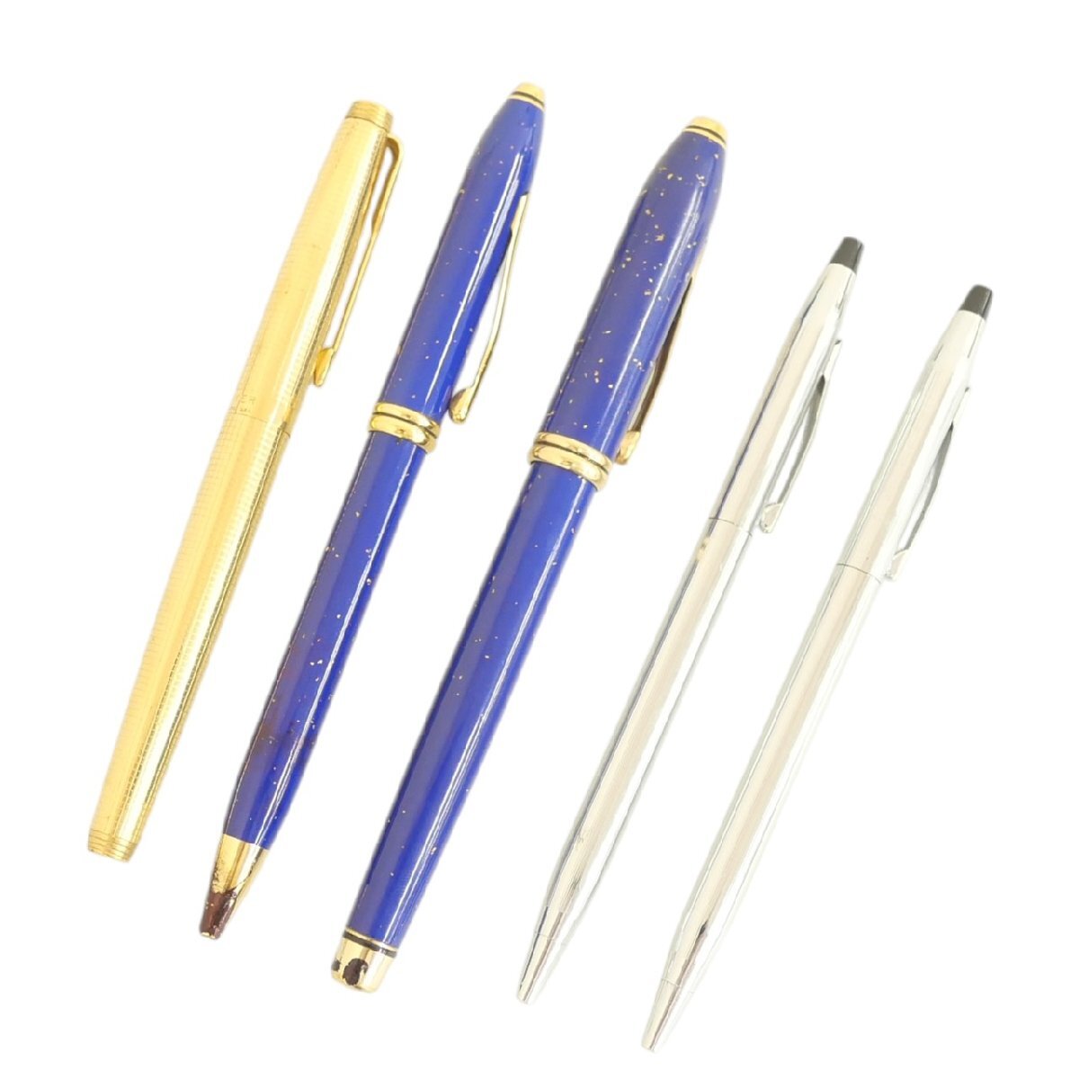 1円スタート 筆記具 まとめ5点セット CROSS クロス PARKER パーカー 等 万年筆 ボールペン ペン先 14K 585 18K 750 含 筆記確認済 含拍卖