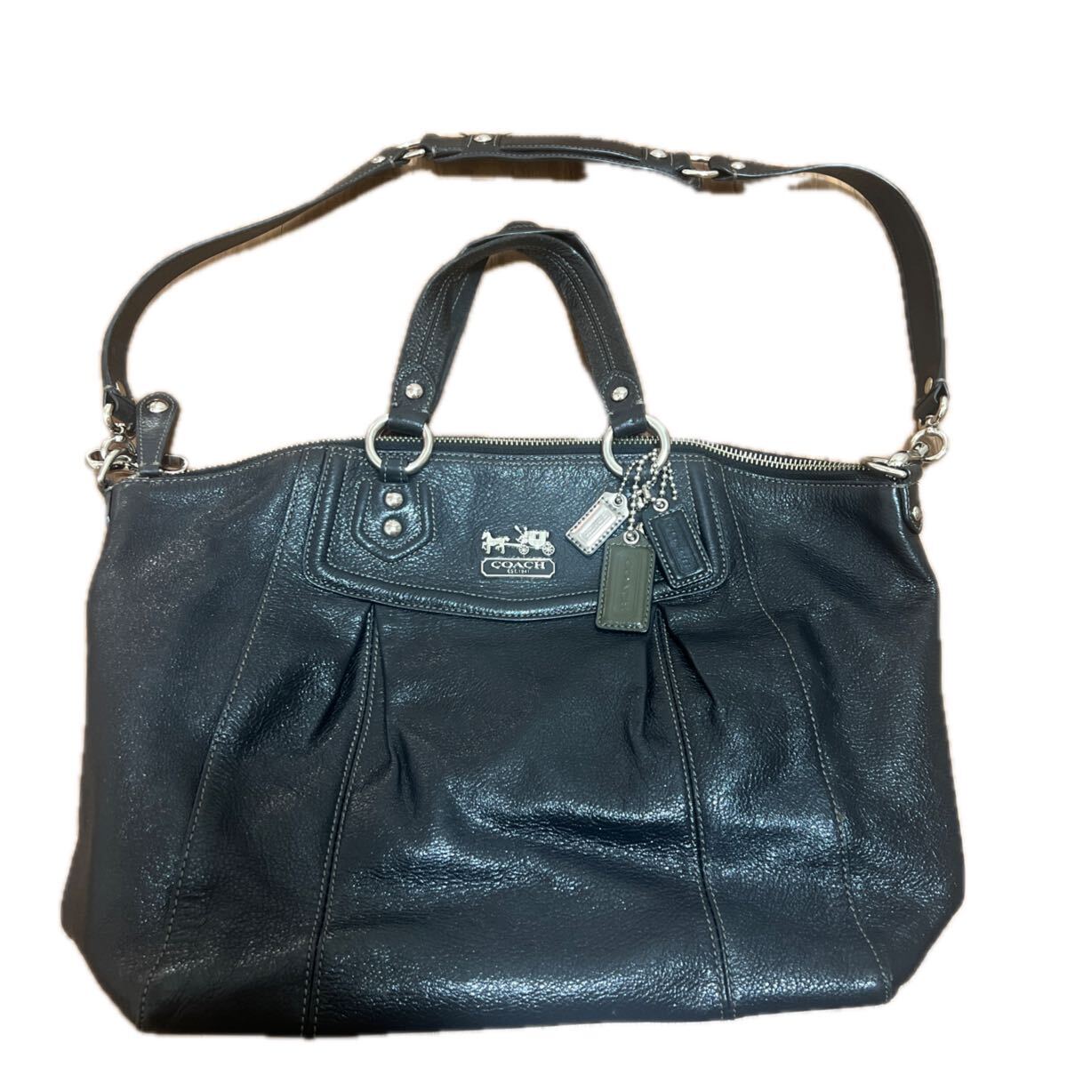 COACH コーチ 2way レザー ハンドバッグ ショルダーバッグ ブラック拍卖
