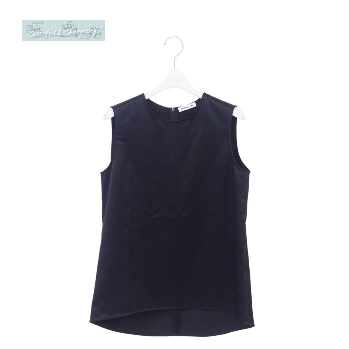 EVERYDAY I LIKE. Deuxieme Classe ミニマルサテンブラウス F ブラック トリアセテートBLEND ヴィンテージ加工 '26年商品拍卖