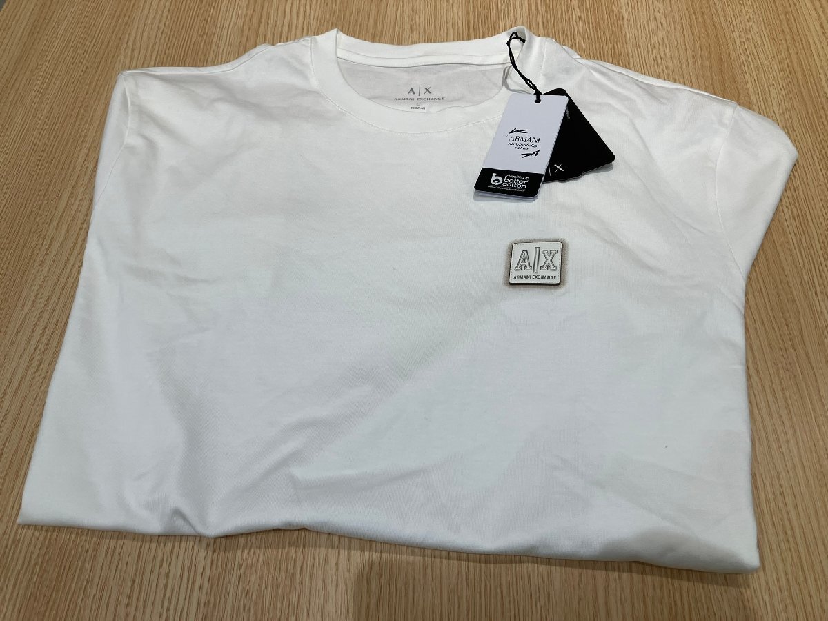 【新品 タグ付き】 A|X アルマーニ エクスチェンジ 半袖 Tシャツ Lサイズ オフホワイト 白 胸ロゴ ワッペン パッチ メンズ 正規 現状品◎拍卖