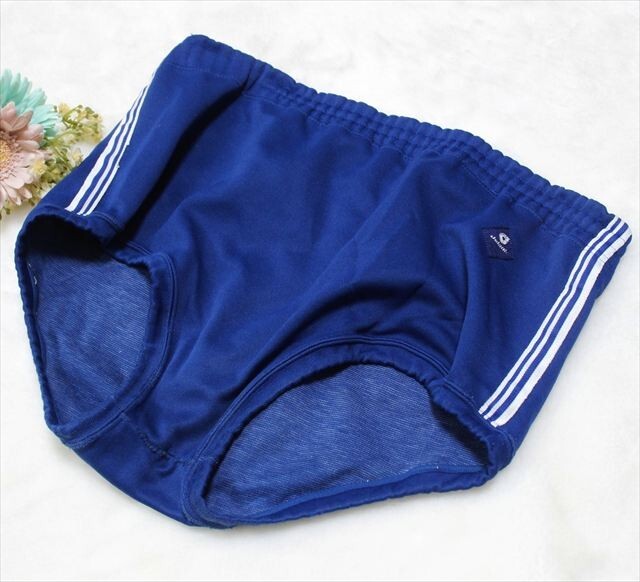 BE1-125☆/アシックスAsics/Jelenkジェレンク♪ウエスト3段ゴム*ブルー×ライン*ショートボトムス※一番安価な送料はゆうパケットなら250円拍卖