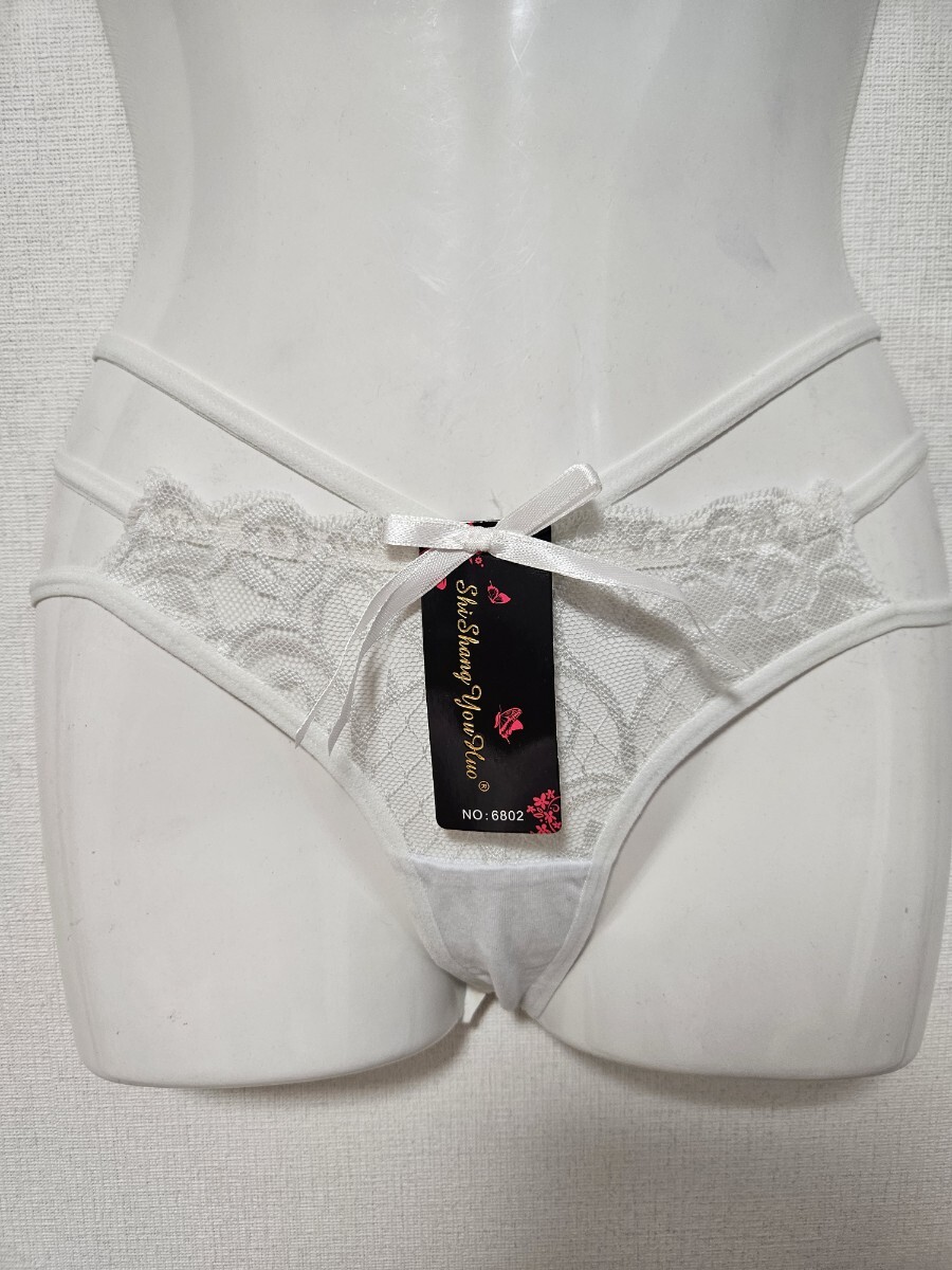 MLサイズ・三連紐Tバックショーツ・新品未使用・男女入札大歓迎、郵便局留め可能です(^ω^)ホワイト。拍卖