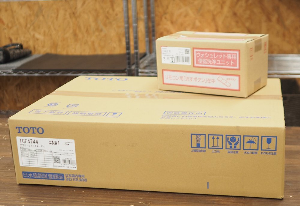 1円スタート!!送料無料!! 新品 TOTO TCF4744AK # NW1 温水洗浄便座 ウォシュレット 23アプリコットF4A TCA527R 便器洗浄ユニットセット拍卖
