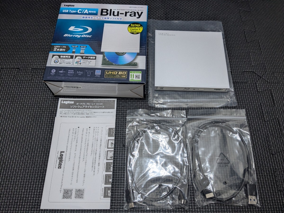 ◎0808u0317 ロジテック ブルーレイドライブ 外付け Blu-ray USB3.2 (Gen1) 再生 ホワイト LBD-PWB6U3CSWH拍卖