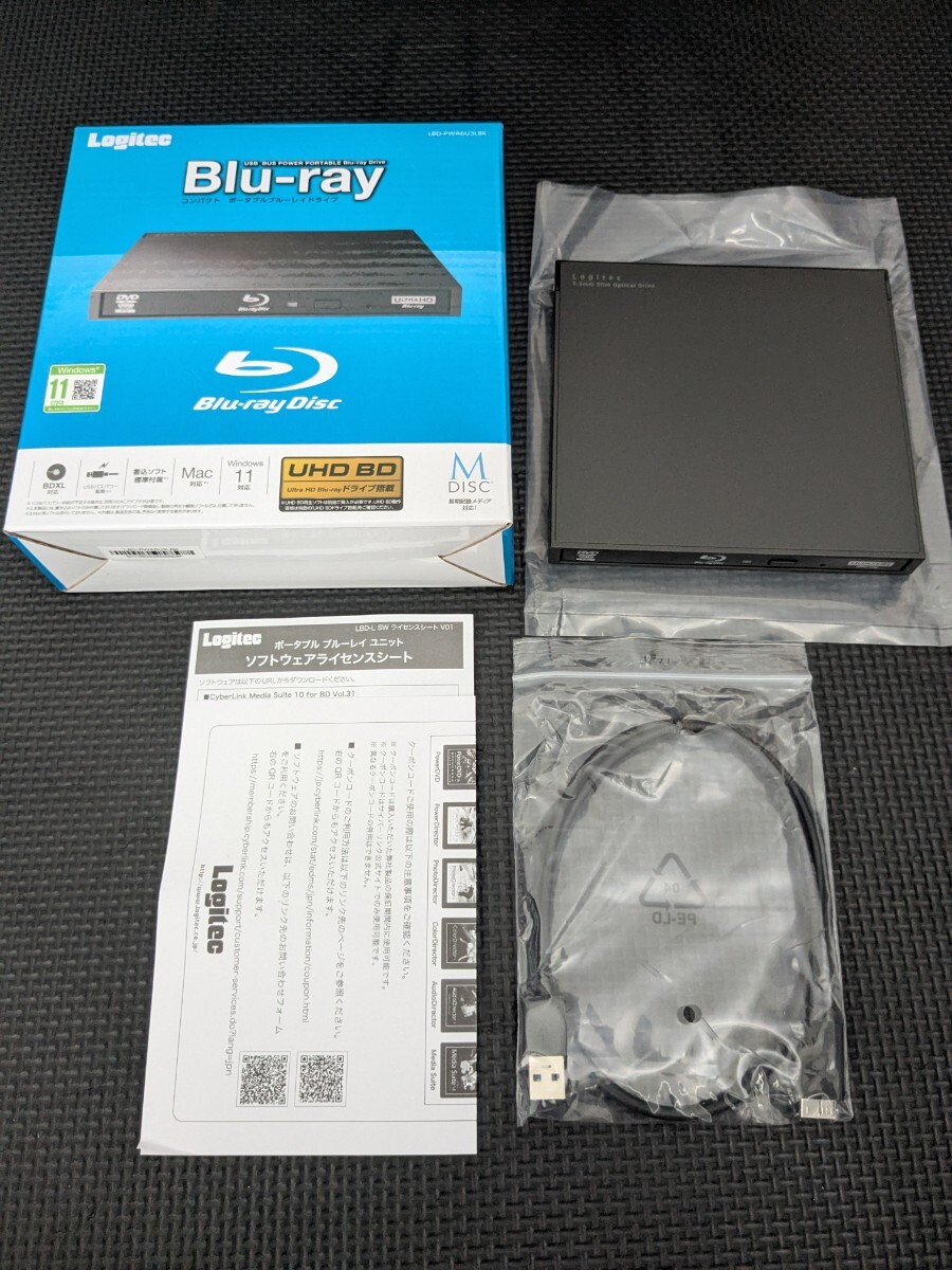 ◎0808u1204 Blu-rayディスクドライブ 外付け USB3.0 スリム UHDBD対応 ブラック LBD-PWA6U3LBK拍卖
