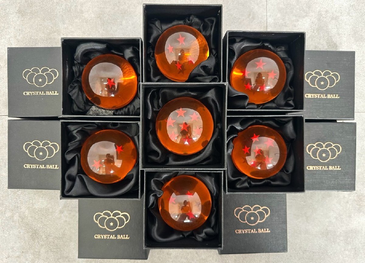【ト埼】ドラゴンボール クリスタルボール 神龍 一星球~七星球 箱付き 直径約7cm 重量約288g Dragon Ball JS012JAH02拍卖
