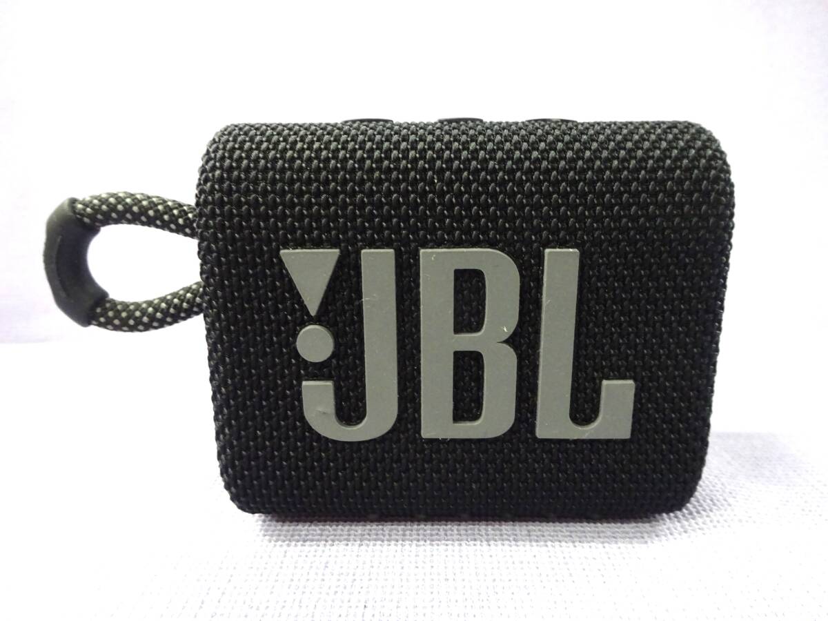 (く-R-294)JBL GO3 Bluetooth ポータブルスピーカー ポータブル 小型 スピーカー ブラック ブルートゥース ワイヤレス 動作確認済 中古拍卖