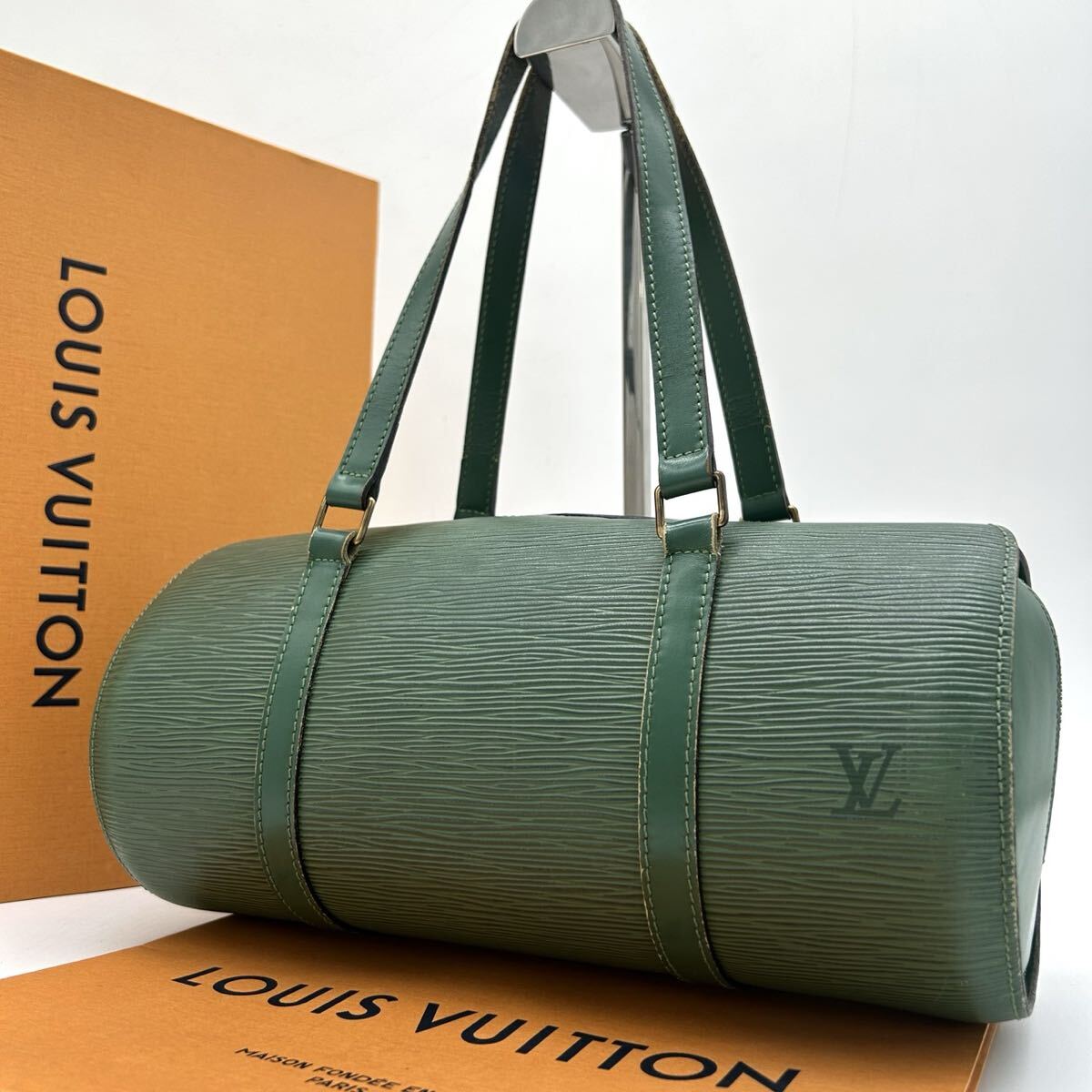 1円 ◆ LOUIS VUITTON ルイヴィトン エピ スフロ ハンドバッグ トートバッグ ミニボストン LVロゴ レザー グリーン 緑 拍卖