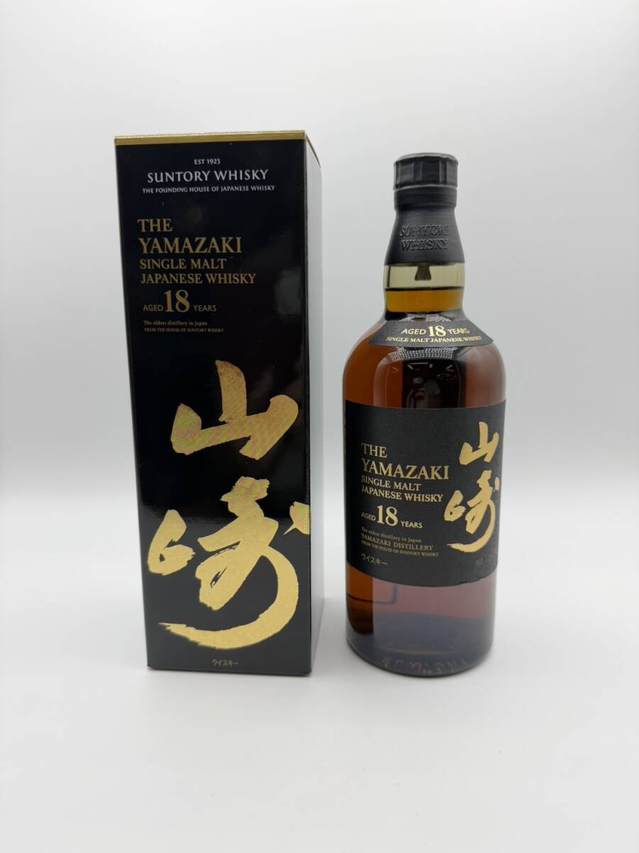 z/z/Y081-150/【未開栓/箱付】サントリー シングルモルト ウイスキー 山崎 18年 700ml 43% ホログラムシール付 新パッケージ拍卖