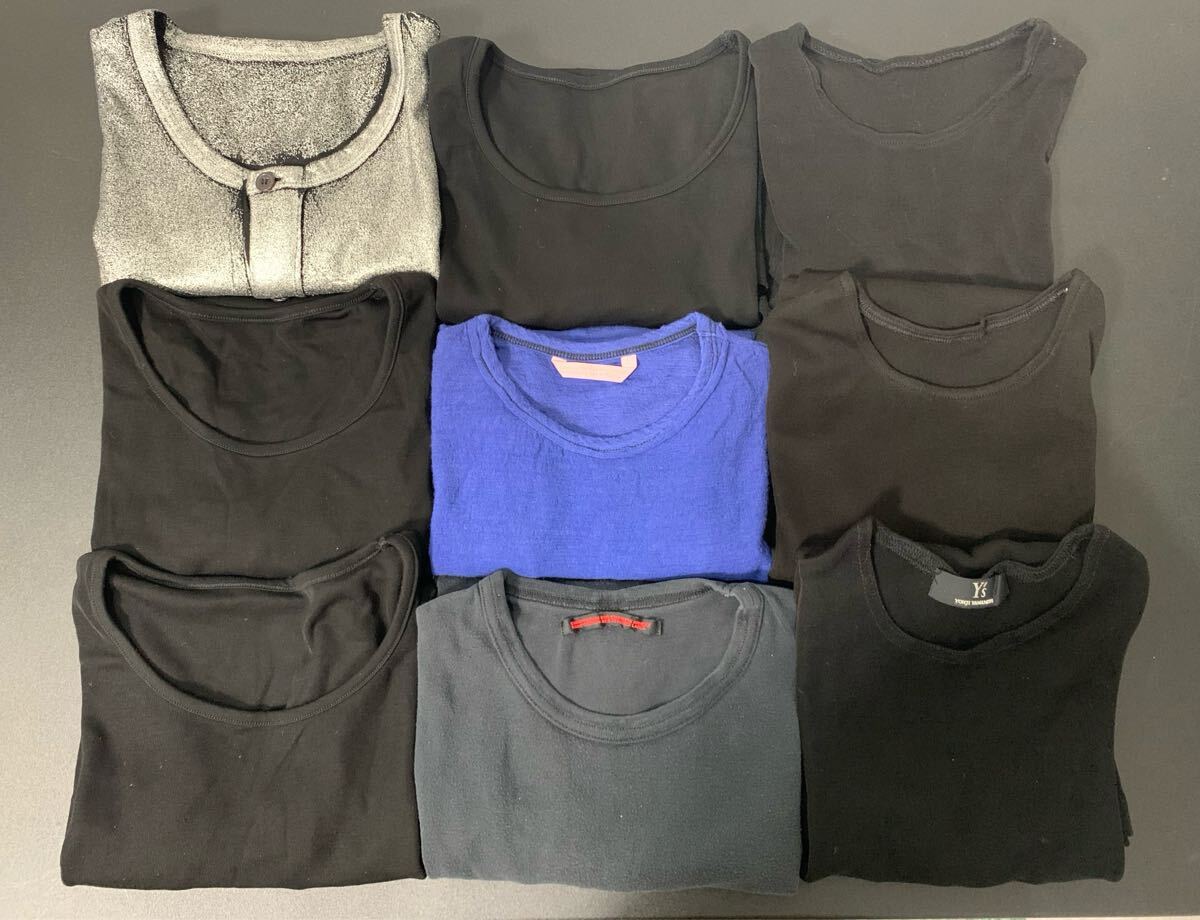 A8-25 Yohji Yamamoto ヨウジヤマモト Y's ワイズ 9点 トップス まとめ レディース Tシャツ 半袖 長袖 ロンT カーディガン 洋服 巾着付き拍卖