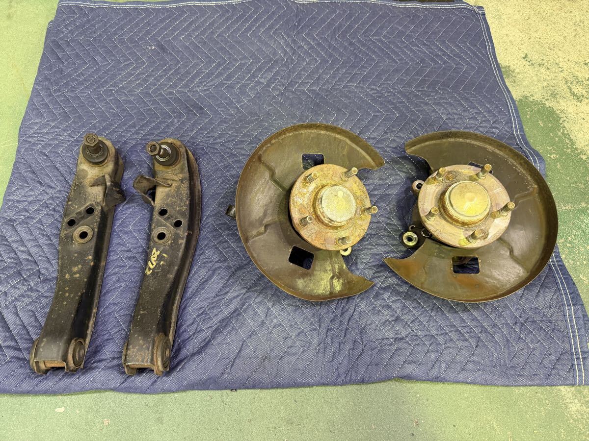 ☆5穴化!! S13 180sx 日産純正フロント ロアアーム ナックル 5穴 左右セット S14 S15 シルビア R32 スカイライン拍卖