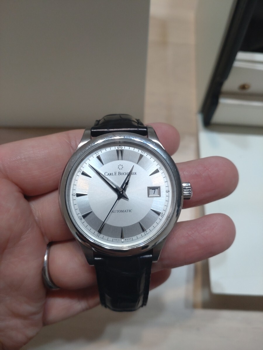 希少 CARL F. BUCHERER カール F.ブヘラ マネロ オートデイト 映画ジョン・ウィックにてキアヌ・リーブス着用拍卖