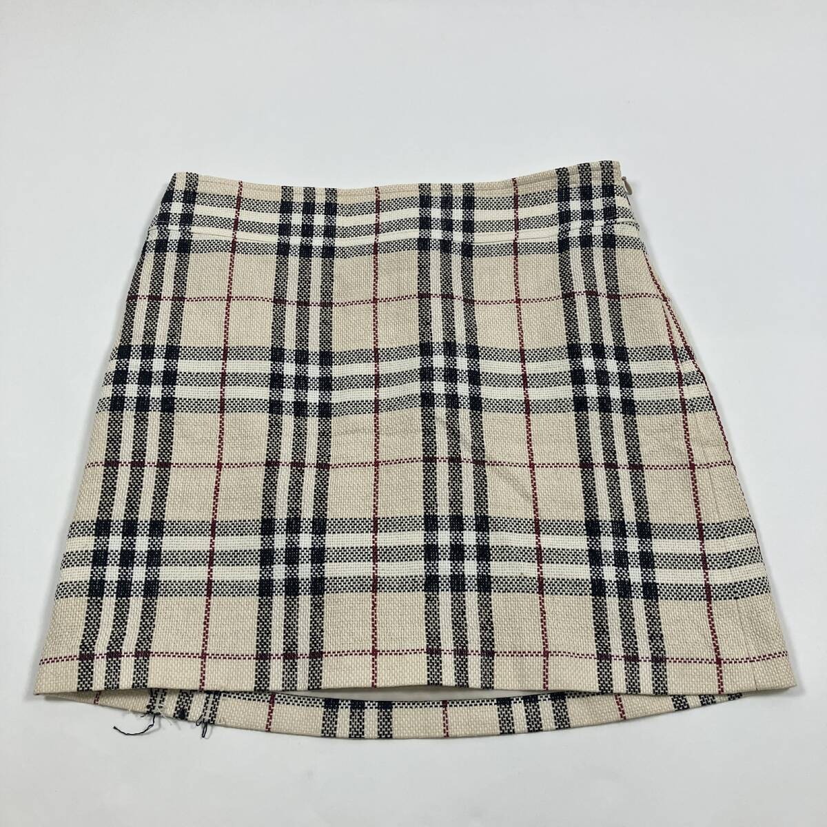 ★ BURBERRY BLUE LABEL バーバリーブルーレーベル ミニスカート ノバチェック 総柄 ボトムス ベージュ系 サイズ36 レディース拍卖