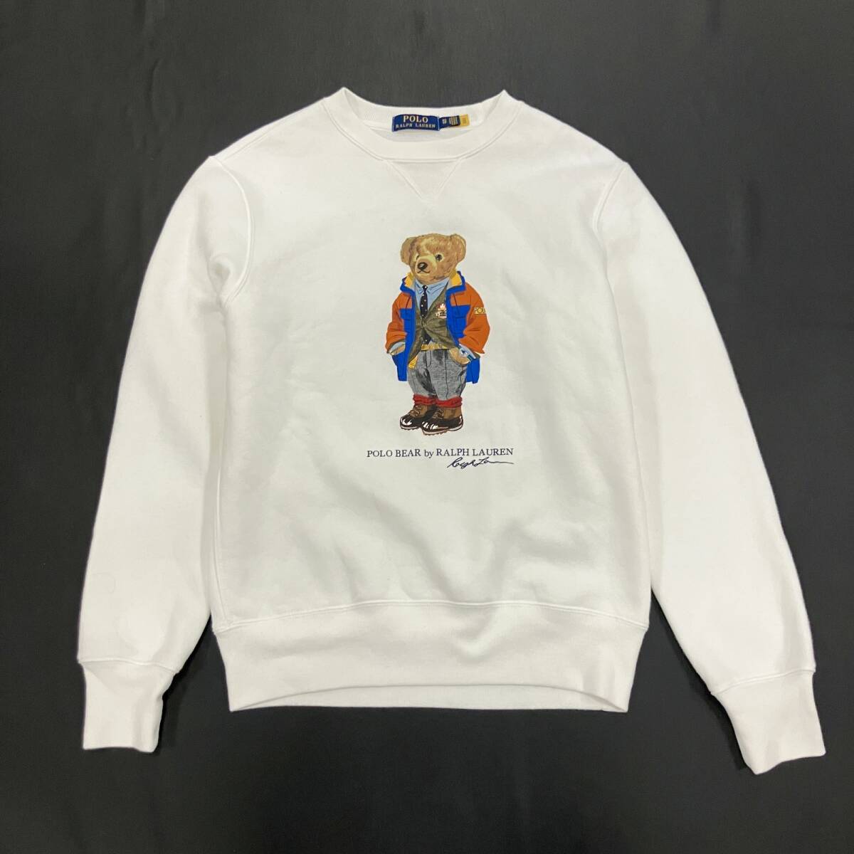 ★ POLO RALPH LAUREN ポロ ラルフローレン スウェット トレーナー ポロベア コットン混 トップス ホワイト XS メンズ拍卖