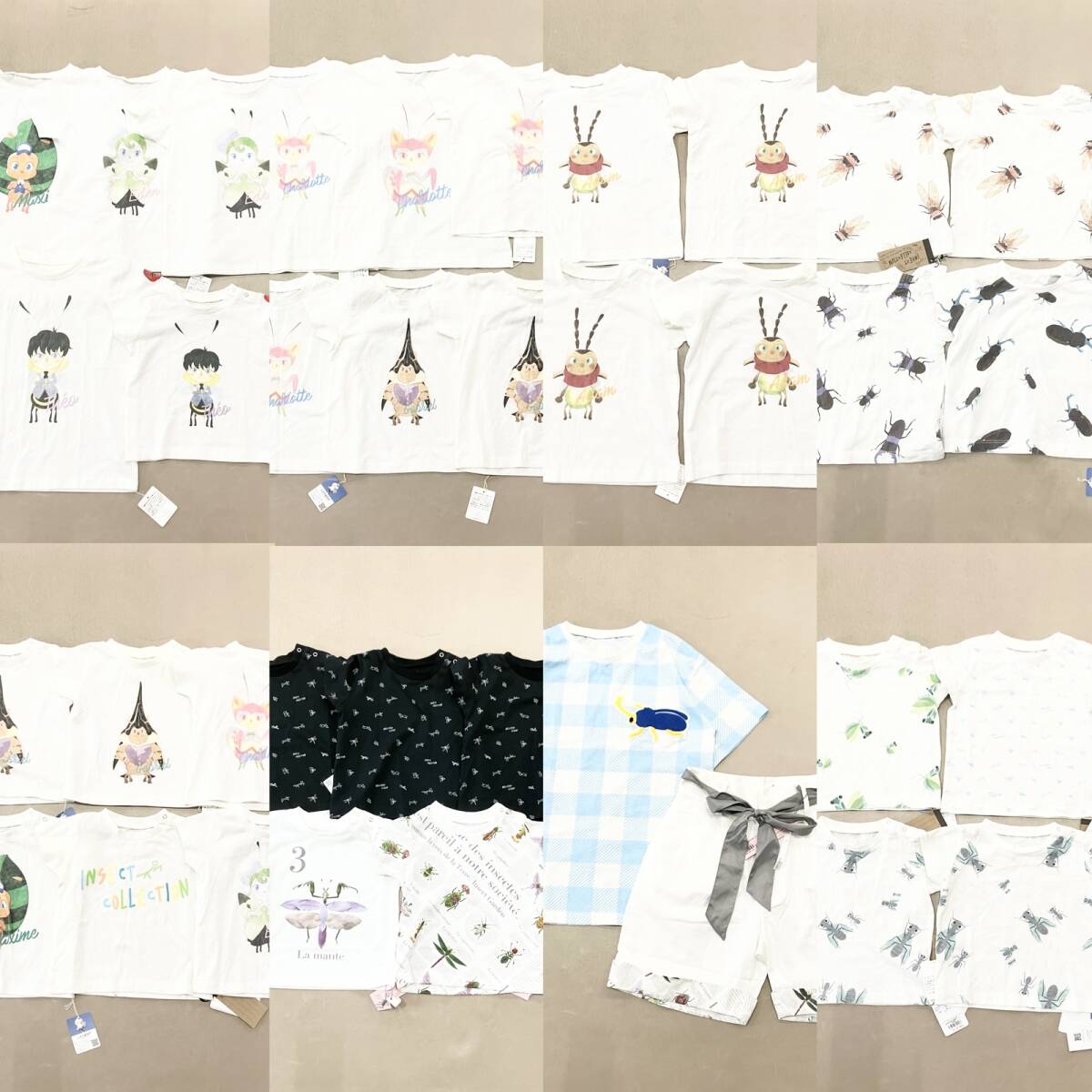 ★ 未使用 タグ付き INSECT collection Garden Tシャツ 36点 まとめ 昆虫 キャラクター トップス キッズ レディース サイズMIX 卸 現状品拍卖