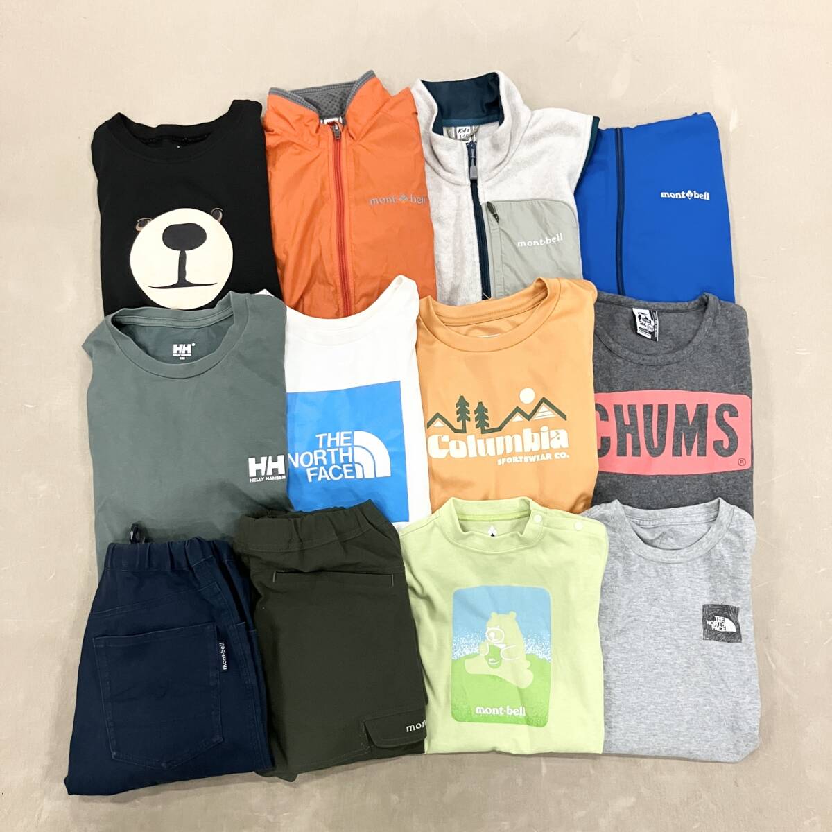 ★ アウトドアブランド 子供服 12点 まとめ ベビー キッズ ジュニア 男の子 女の子 THE NORTH FACH mont-bell CHUMS 等 卸 現状品拍卖