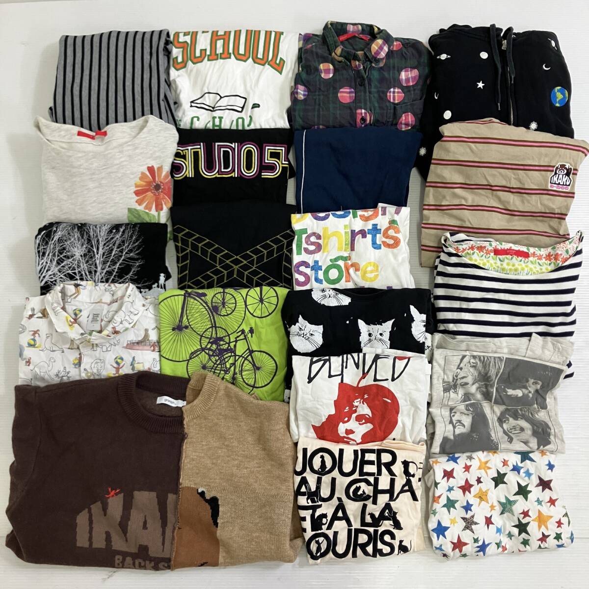 ◆ graniph グラニフ 20点 まとめ商品 ジップアップパーカー 半袖Tシャツ カットソー シャツ ワンピース 長袖 セーター サイズMIX 古着拍卖