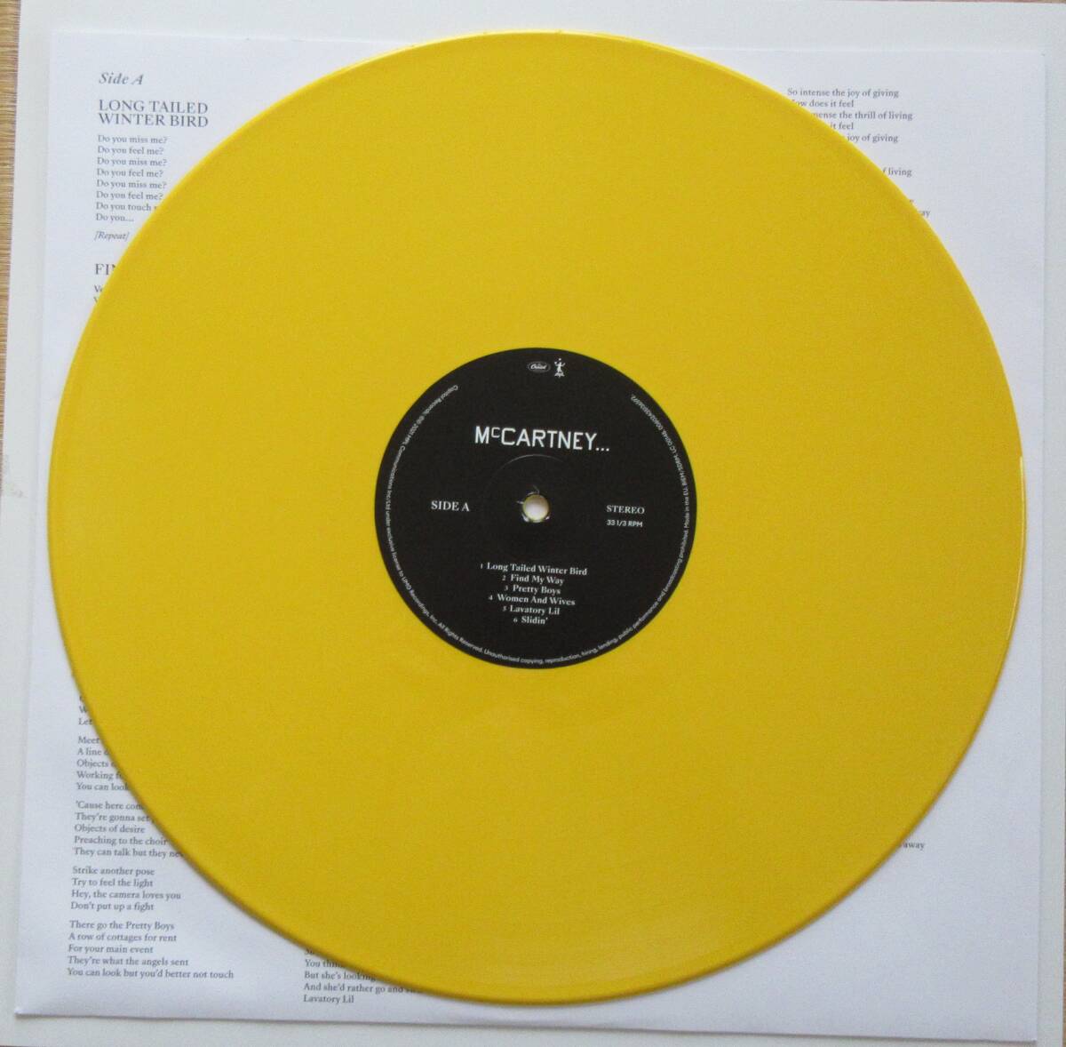 【イエロー盤】ビートルズ(BEATLES)ポールマッカートニー(PAUL McCARTNEY)のLPレコード「McCARTNEY Ⅲ」拍卖